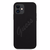 Guess GUHCP12SLSVSBK iPhone 12 mini 5.4" juodas/juodas kietas dėklas Script Vintage