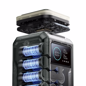 Išorinė baterija Joyroom JR-PBF10 75000mAh 100W 3x USB-C 3x USB-A su sulankstoma žibintuvėliu ir rankena (žalia)