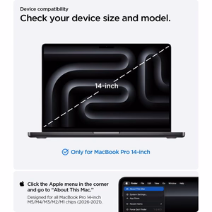 Spigen Urban Fit dėklas, skirtas MacBook Pro 14" 2021 / 2023 / 2024 / 2025 / 2026 – pilkas