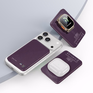 Blavec BJ-04 5000 mAh itin plonas magnetinis išorinis akumuliatorius su „MagSafe“, 7,8 mm, USB-C, 22,5 W, 3 viename (PBBJ04-MC5P) (spalva: violetinė)