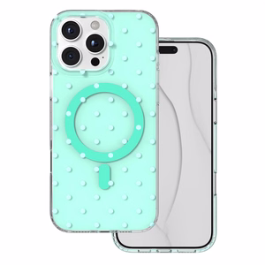 Bubble Dots Mag dėklas, skirtas iphone 16 Pro Max 6,9", žalias