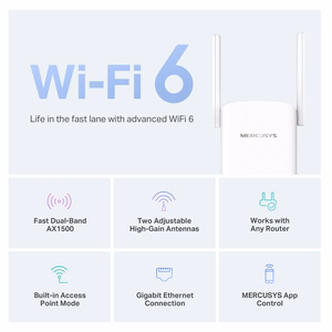 Mercusys ME60X belaidis Wi-Fi stiprintuvas 1500Mbps