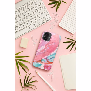 FORCELL F-PROTECT Mirage, karinio lygio dėklas su MagSafe, suderinamas su IPHONE 15 PRO MAX rožinis marmuras