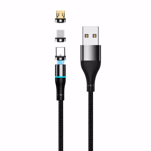Setty USB магнитный кабель 1m 2A нейлон черный