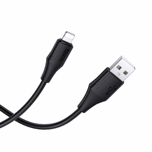 Silikoninis kabelis USB-A į Lightning HOCO 2,4A 1 m X124 juodas
