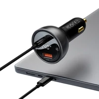 Automobilinis įkroviklis "Baseus Superme", USB, USB-C, 140 W (juodas)
