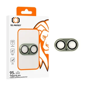 Tempered glass Tel Protect 95% AR+AF Full Metal Camera Protector on camera for Iphone 17 green (camera island)