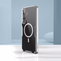 Nillkin Nature Pro šarvuotas dėklas su magnetiniu žiedu Samsung Galaxy S24+ telefonui - baltas