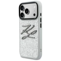 Karl Lagerfeld IML Glitter KL Diamond Logo case for iPhone 17 Pro Max - silver