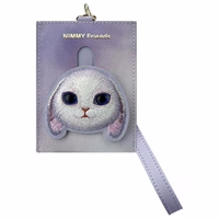 Nimmy Big Eyed Pet 2.0 Triušis 3-in-1 Dėklas telefonui + Piniginė + Sekimo įrenginio dėklas - violetinis (m)