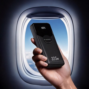 Wozinsky WFC-15B 20000mAh 22.5W išorinė baterija, PD20W, integruoti Lightning ir USB-C laidai, juoda