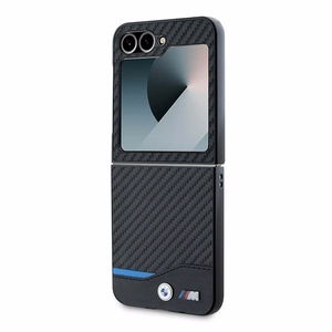 BMW Carbon Blue Line dėklas telefonui Samsung Galaxy Z Flip 6 - juodas