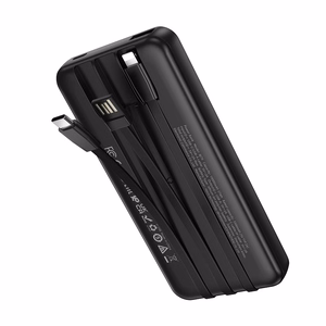 Borofone Išorinė baterija BJ79 Clever - USB - su Type C ir Lightning kabeliais juoda