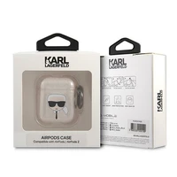 Karl Lagerfeld Glitter Karl's Head dėklas AirPods 1/2 - auksinis