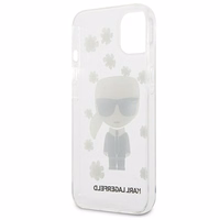 Karl Lagerfeld Flower Ikonik Karl dėklas telefonui iPhone 13 mini - skaidrus