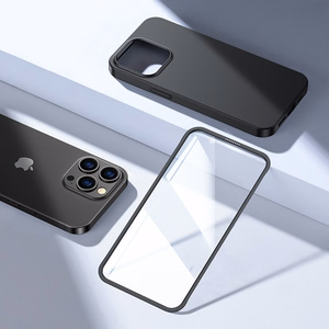 Joyroom 360 pilnas dėklas su priekiniu ir galiniu dangteliu iPhone 13 Pro Max + grūdinto stiklo apsauginis stiklas juodas (JR-BP928 black)