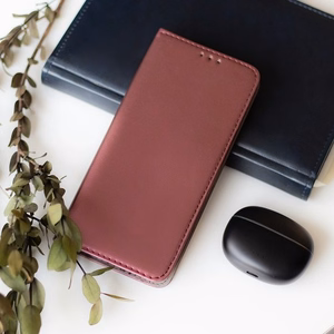 Telefono dėklas Smart Magnetic Huawei P40 Pro raudonas vyno