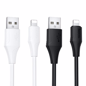 Silikoninis kabelis USB-A į Lightning HOCO 2,4A 1 m X124 juodas
