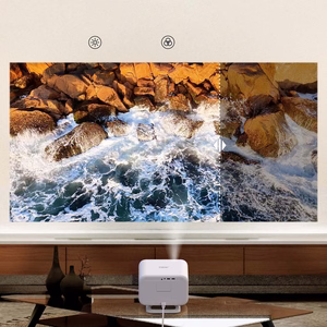 "Yaber L2 Plus" LCD FullHD 1080p multimedijos projektorius su JBL garsiakalbiais - smėlio spalvos