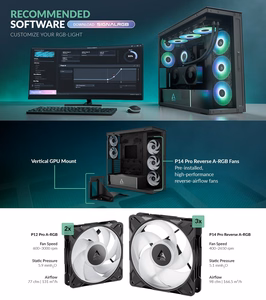 ARCTIC Premium E-ATX PC korpusas Xtender VG, juodas