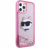 Karl Lagerfeld KLHCP12MLNCHCP iPhone 12/12 Pro 6.1" rožinis/rožinis kietas dėklas Blizgantis Choupette Galva