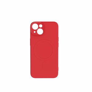 Paprastas spalvotas magnetinis dėklas telefonui iPhone 15 6,1" raudonas