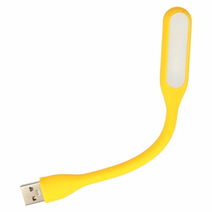 Mini LED lempa silikoninė USB geltona