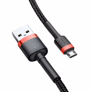 Mikro USB laidas Baseus Cafule 1,5A 2 m (raudonas/juodas)