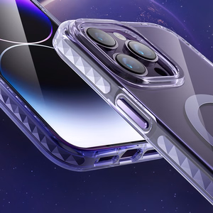 Kingxbar PQY Ice Crystal Series magnetinis dėklas telefonui iPhone 14 Plus MagSafe pilkas