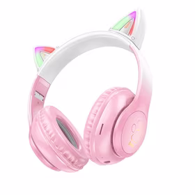 HOCO belaidės Bluetooth ausinės W42 Cat Ear rožinės