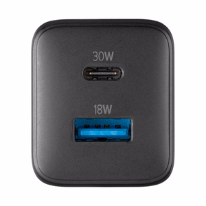 Cellularline Multipower Micro GaN USB-C ir USB-A Power Delivery tinklo įkroviklis, 30 W, juodas