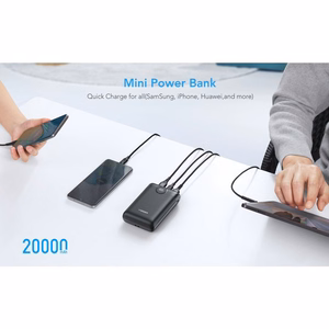 VEGER išorinė baterija 20000 mAh PD QC3.0 2A 22,5W S20 (W2053) juoda