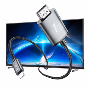 Kabelis Hoco UA27 Lightning to HDMI 2.0m pilkas