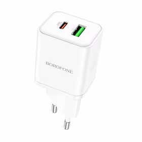 Įkroviklis Borofone BN7 20W USB-C/USB-A baltas