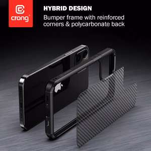 Crong Hybrid Carbon dėklas, skirtas iPhone 12 Pro Max, juodas
