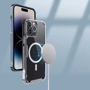 Nillkin Nature Pro magnetinis šarvuotas dėklas su MagSafe telefonui iPhone 15 Pro - baltas