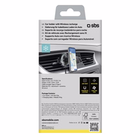 Išmaniojo telefono laikiklis su indukciniu įkrovikliu SBS TESUPFANWIR15W 15W, tvirtinamas prie oro angos, su aušinimu – juodas