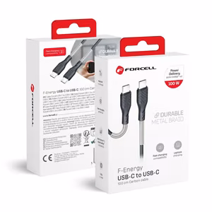 Кабель USB-C на USB-C Forcell F-Energy QC4.0 PD 5A 100W Carbon 1м CB-04C чёрный