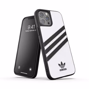 Чехол Adidas OR Moulded PU для iPhone 12 Pro Max - белый/чёрный
