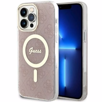 Guess 4G Magnetinis dėklas telefonui iPhone 14 Pro Max - rožinis