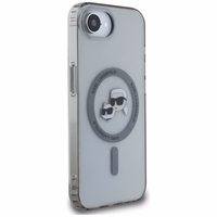 Karl Lagerfeld IML metalinis Karl & Choupette galvų Magnetinis dėklas telefonui iPhone 16e - juodas