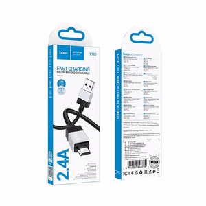 Kabelis USB A į Micro USB Hoco 2,4A 1 m X110 juodas