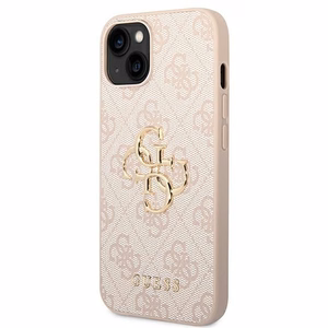 Dėklas Guess PU 4G Metal Logo Apple iPhone 14 rožinis