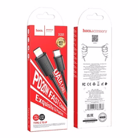 Kabelis USB C į Lightning Hoco PD 2,4A 20W 1 m X83 juodas