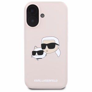 Karl Lagerfeld silikoninis dėklas telefonui Nauble Heads Print Magnetinis iPhone 16 - rožinis