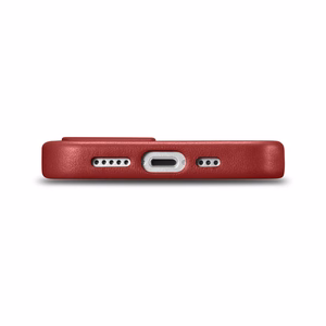 iCarer Dėklas Odinis viršelis pagamintas iš natūralios odos iPhone 14 Plus raudonas (suderinamas su MagSafe)
