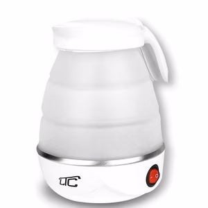 Sulankstomas silikoninis mini kelioninis virdulys baltas 220-240V/50Hz 0,6L LTC