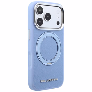 Šviesiai mėlynas KARL LAGERFELD dėklas IPHONE 18 Pro/17 Pro (Saffiano Classic Logo), suderinamas su MagSafe