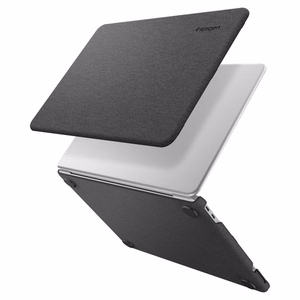 Spigen Urban Fit juodas dėklas, skirtas 2026 m. MacBook Neo 13 col.