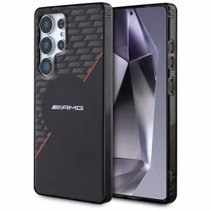 AMG dviejų sluoksnių rombinio rašto Magnētinis dėklas telefonui Samsung Galaxy S25 Ultra - juodas/raudonas